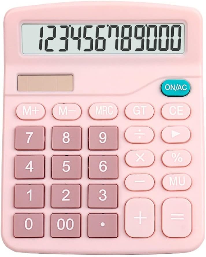 GFHSKRPL 12 Digit Desk Solar Calculator Large Buttons Financial Business Accounting Tool Big for School Student
