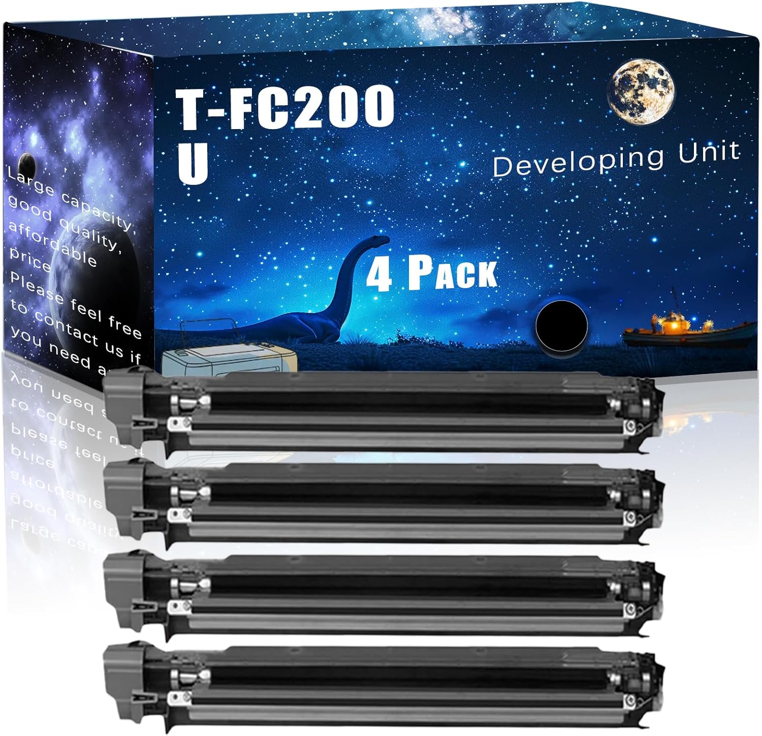 MUCQL T-FC200U Compatible Developing Unit Replacement for Toshiba High Yield Compatible E Studio 2000AC 2010AC 2500AC 2510AC Printers, Meet Printing Needs (4 Pack Black)