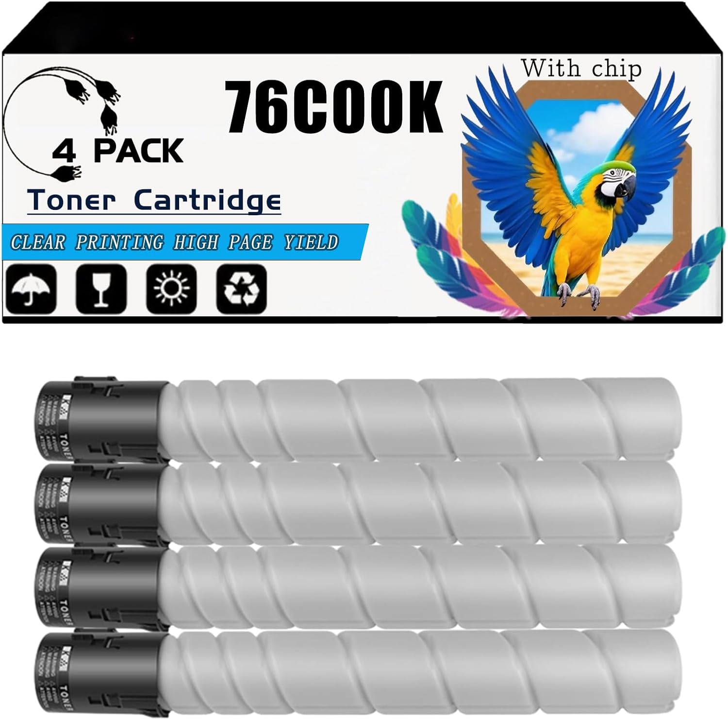 Compatible for Lexmark CX923dxe CX924dte CX924dxe Printers, 76C00K0 76C00C0 76C00M0 76C00Y0 Toner Cartridge, High-Yield 28500 Pages, Strong Print Clarity (4 Pack Black)