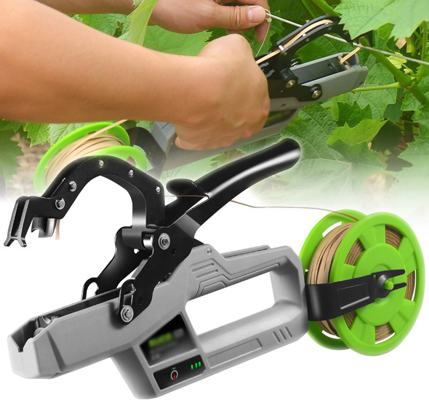 JKSVTF Portable Plant Tying Machine, Cordless Electric Vegetable Binding Machine, Maximum Diameter 45mm, One-Hand Vine Binding Machine for Fruits, Vegetables, Flowers