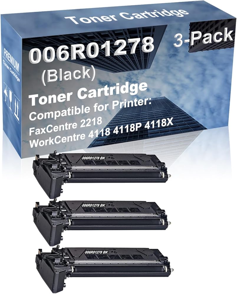 3-Pack Compatible High Yield FaxCentre 2218 WorkCentre 4118 4118P 4118X Printer Cartridge Replacement for 006R01278 Toner Cartridge (Black)