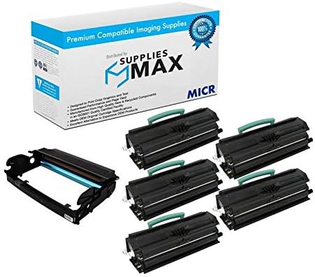 SuppliesMAX Compatible MICR Replacement for Dell 1720/1720DN Drum/High Yield Toner Value Combo Pack (1-Drum Unit/5-Toners) (MW685_1PK/PY408_5PKVB)