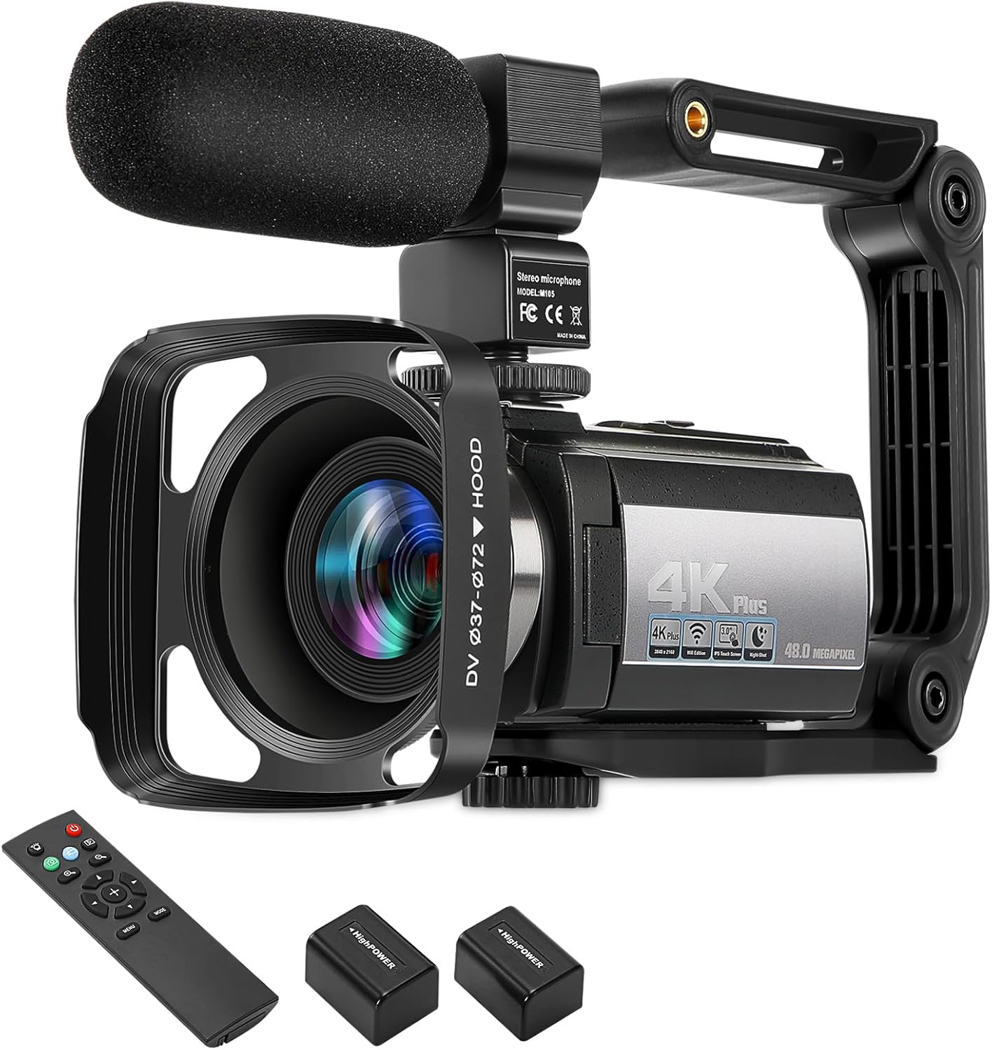 Video Camera Camcorder 4K60FPS 48MP Vlogging Camera for YouTube 3.0
