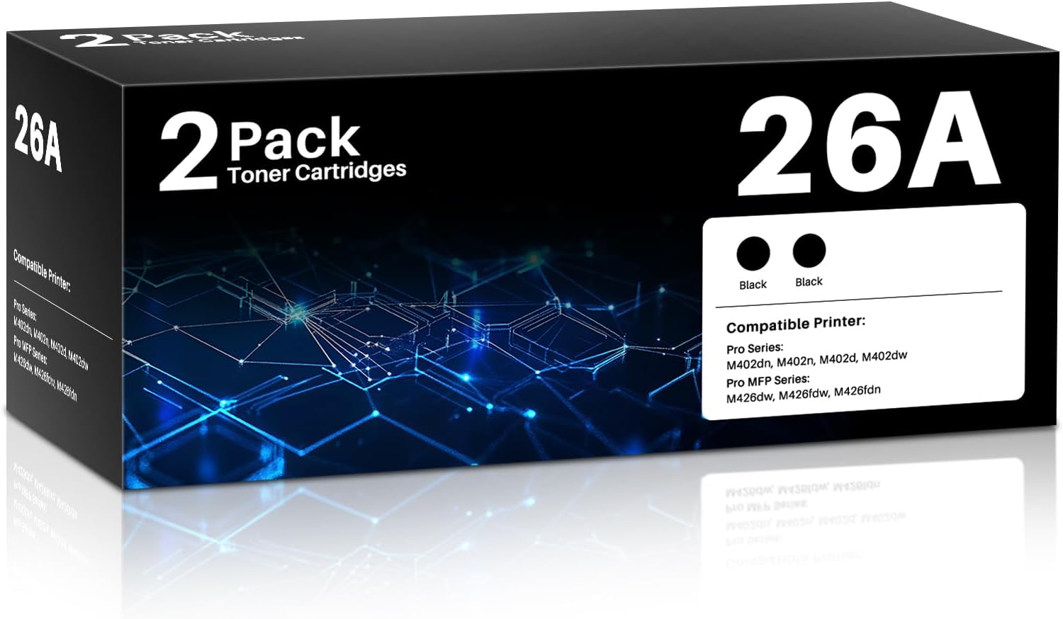 colorfly 26A CF226A Toner Cartridge Compatible with CF226A 26A 26X CF226X Cartridge for M402n M402dn M402d M402dw MFP M426fdw M406dw M426fdn Printer Toner