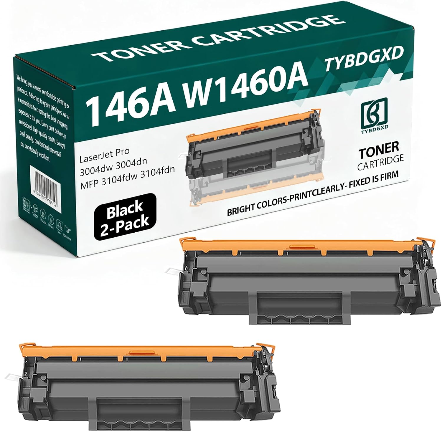 TYBDGXD 146A W1460A High Yield Black 1,700 Pages Toner Cartridge Compatible for HP Compatible Replacement for HP LaserJet Pro 3004dw 3004dn MFP 3104fdw 3104fdn Printers,2-Pack