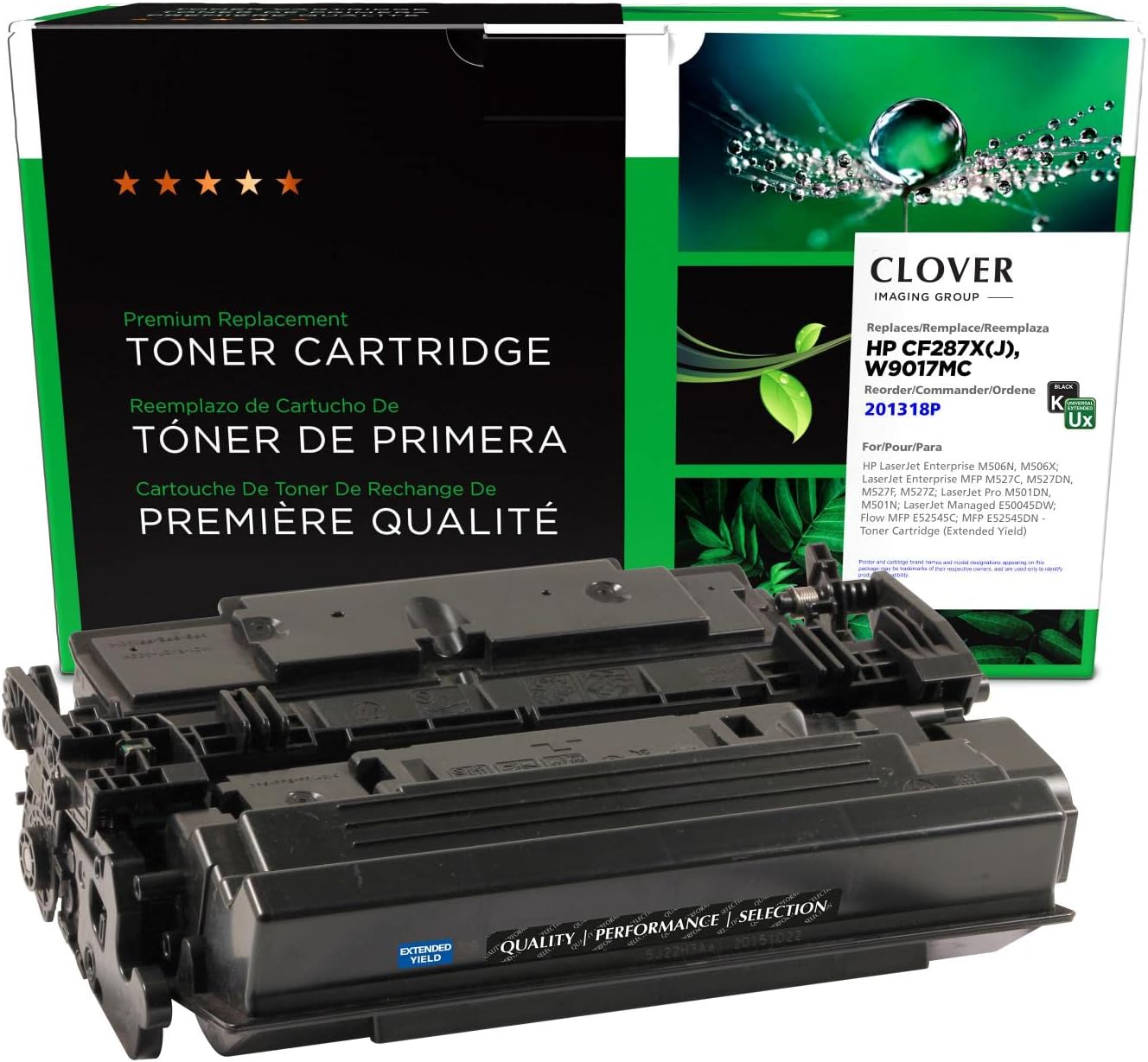 Clover Remanufactured Extended Yield Toner Cartridge Replacement for HP CF287X | Black