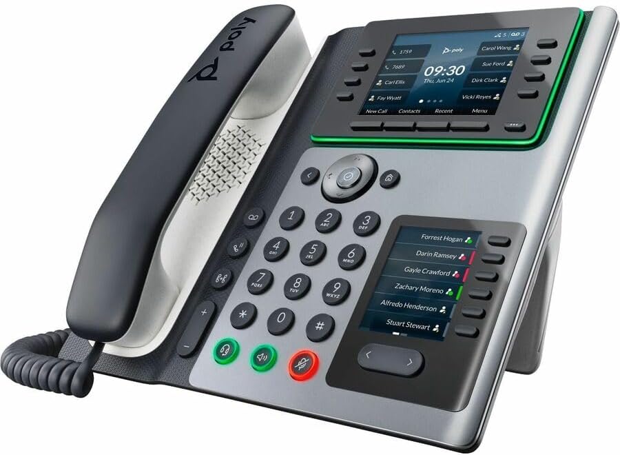 Poly E450 IP Phone - Corded - Corded - Desktop - Black - VoIP - 2 x Network (RJ-45) - PoE Ports