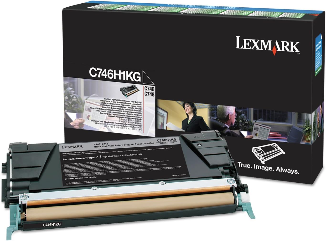 Lexmark C746H1KG High-Yield Toner Cartridge, Black in Retail Packaging