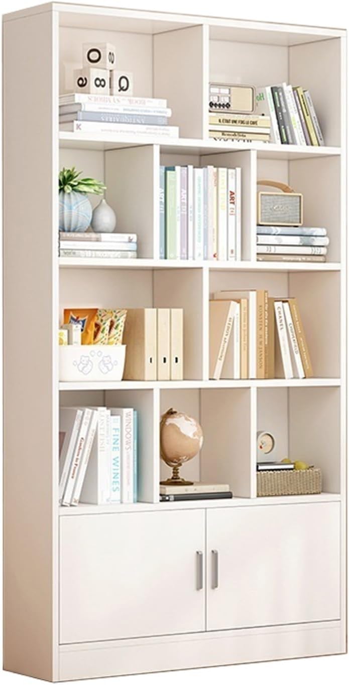 KIRANDY Solid Wood Wall-Leaning Bookshelf with Door, Multifunction Bookcase for Bedrooms and Living Rooms (Color : 100x24x180cm)