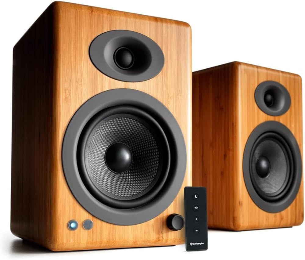 Audioengine A5+ Powered Bookshelf Speakers – 150W High-Fidelity Studio Monitors for Music, Gaming, Turntables & Home Theater