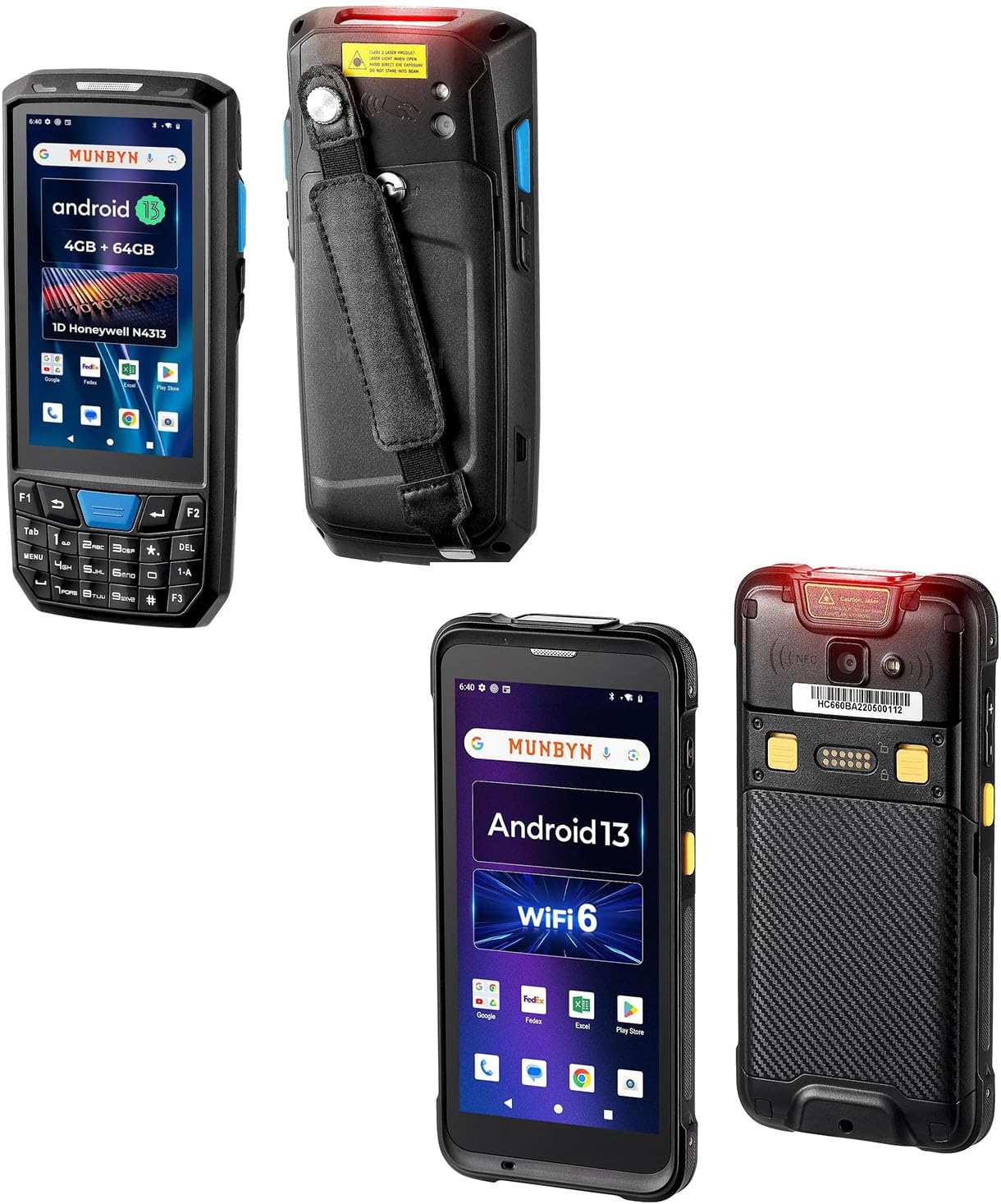 MUNBYN 2024 Android Barcode Scanner 035Pro and Android 13 Barcode Scanner, 4G LTE Wireless NFC Rugged PDA