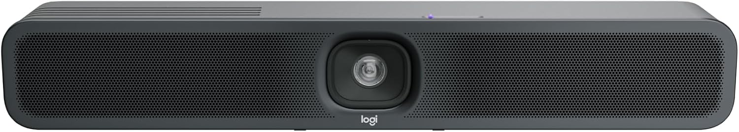 Logitech MeetUp 2 All-in-One USB Conference Room Camera, Compact Video Bar with Built-in AI Features, Works with Microsoft Teams, Zoom Rooms, Google Meet, and More (Renewed)