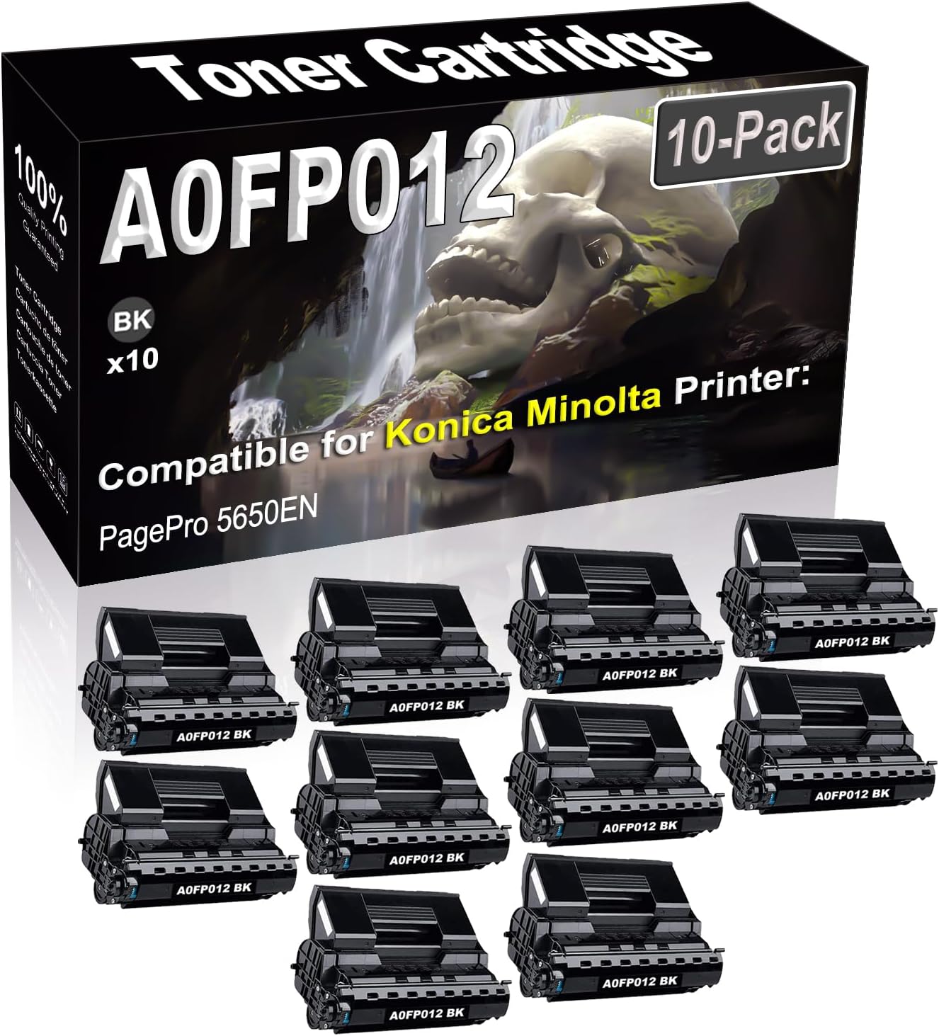10-Pack (Black) Compatible High Yield A0FP012 Laser Printer Toner Cartridge use for Konica Minolta PagePro 5650EN Printer