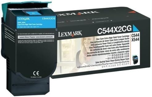 Lexmark C544X4CG OEM Toner - C544 C546 X544 X546 Series Extra High Yield Cyan Return Program Toner (4000 Yield) OEM