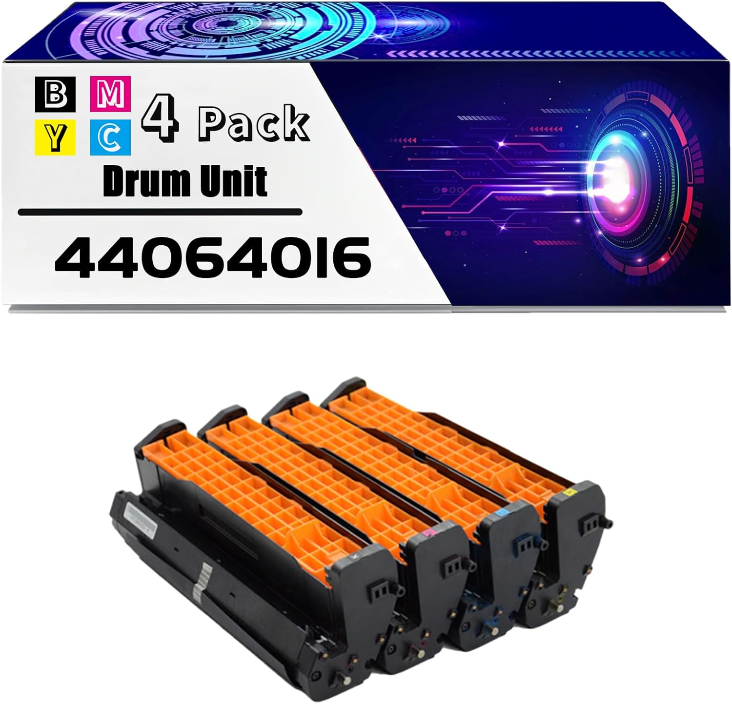 MRTIP Compatible for Okidata OKI 44064016 44064015 44064014 44064013 Drum Unit for MC860CDTN MC860CDXN Printers, with Chip High Yield 30000 Pages, Durability (4-Pack BK/C/M/Y)