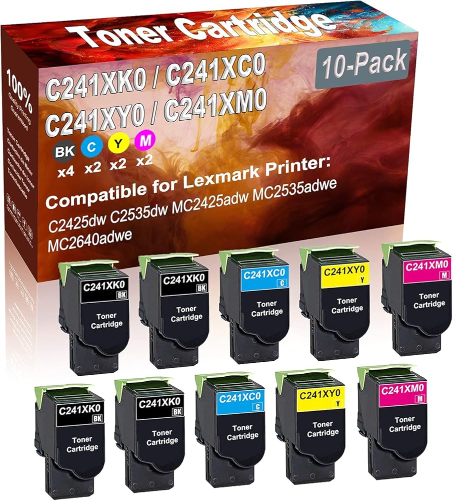 Credibility Store 10-Pack (4BK+2C+2Y+2M) Compatible High Yield C241XK0 C241XC0 C241XY0 C241XM0 Printer Toner Cartridge use for C2425dw C2535dw Printers