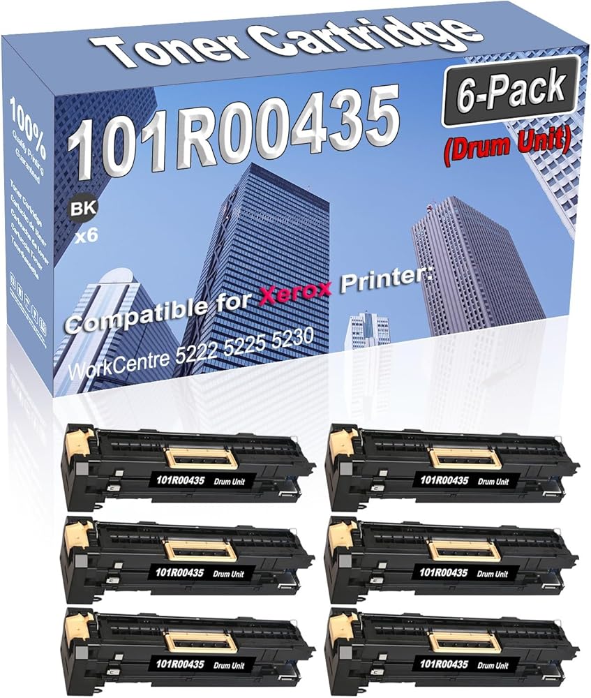 Credibility Store 6-Pack (Black) Compatible High Capacity 101R00435 Drum Unit Used for WorkCentre 5222 5225 5230 Printer