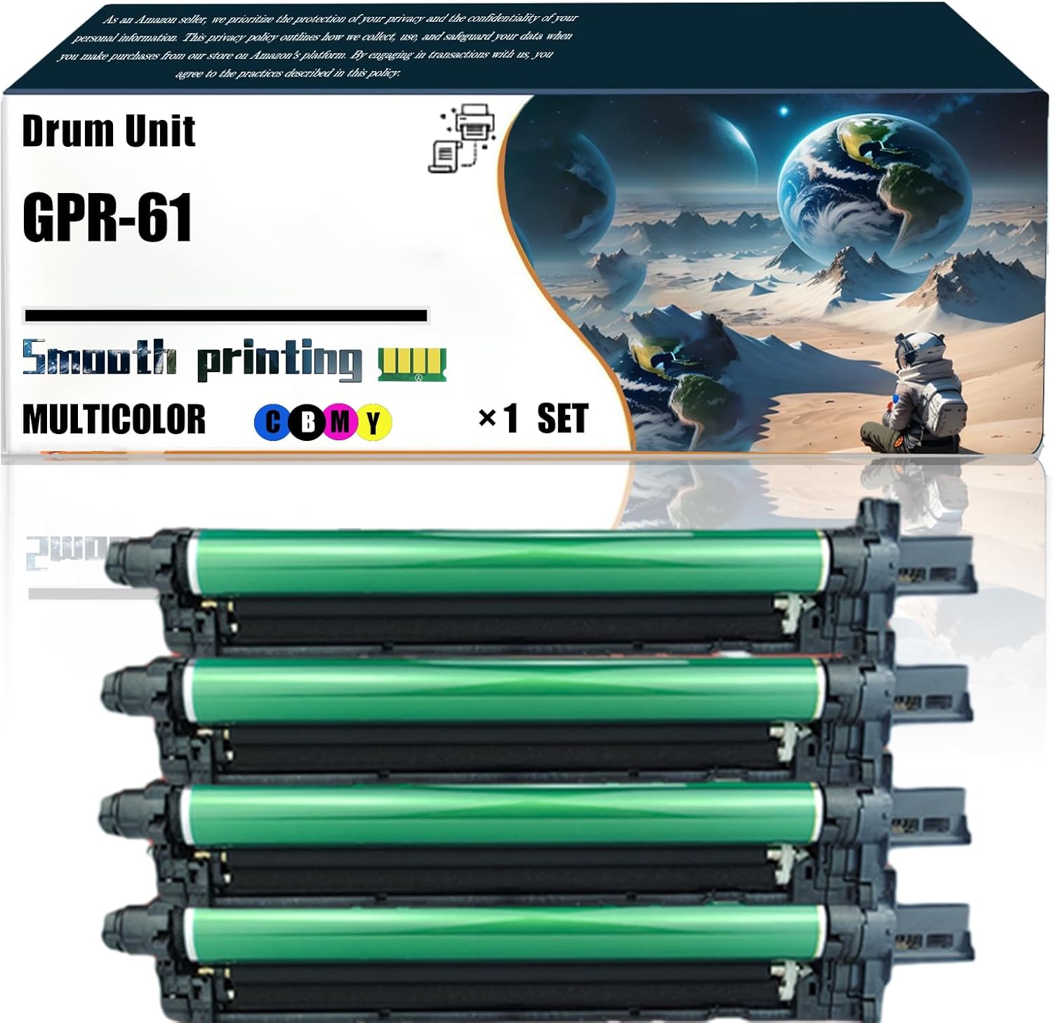 Replacement Parts Drum Unit GPR-61 Compatible with Canon ImageRUNNER Advance DX C5870i C5860i C5850i C5840i Printers, Contains Chip and Clear Printing (4-Pack BK/C/M/Y)