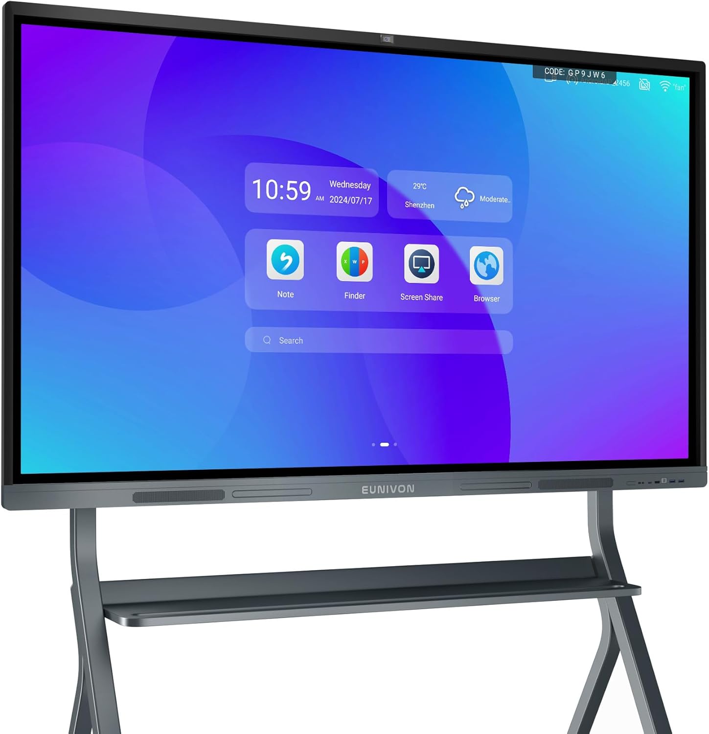 EUNIVON Interactive Whiteboard, 65'' 4K UHD Smart Whiteboard, Interactive Touch Screen Smartboard, Smart Board for Classroom and Business (Wall Mount Included)