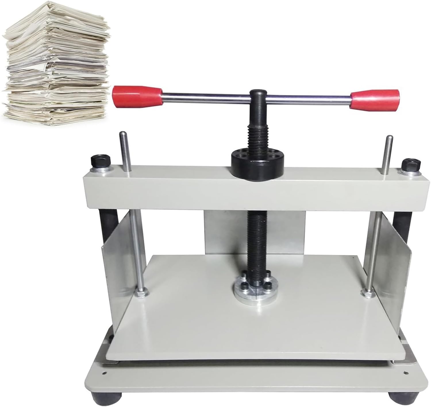 Manual A4 Paper Press Machines, Pressure Bookbinding with Balance Bars, Steel Manual Book Flattening Nipping Machine, 1T Pressure, Efficient Binding, Ideal for Office and Personal Use