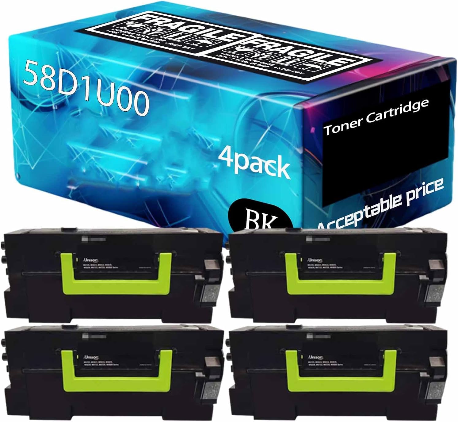 MUCQL 58D1U00 Toner Cartridge Compatible for Lexmark 58D1U00 58D1U00 MS823 MS821 Printer.High Quality, high Printing Page Count 55000 Pages. (Black-4)