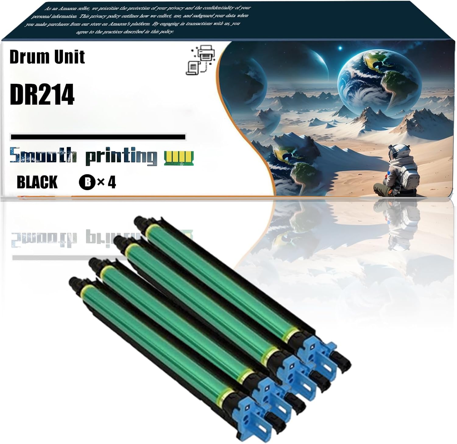 LSSF Replacement Parts Drum Unit DR214 Compatible with Konica Minolta bizhub C227 C287 Printer, Contains Chip and Clear Printing (4 Pack Black)