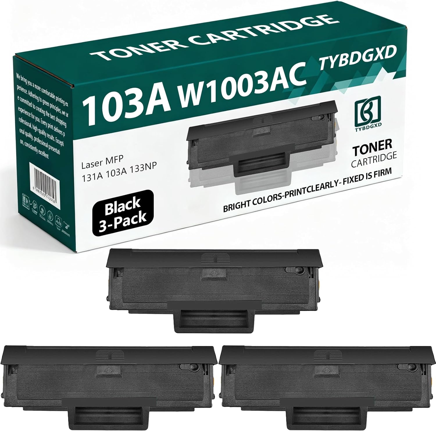 TYBDGXD 103A W1003AC High Yield Black 2,000 Pages Toner Cartridge Compatible for HP Compatible Replacement for HP Laser MFP 131A 103A 133NP Printers,3-Pack