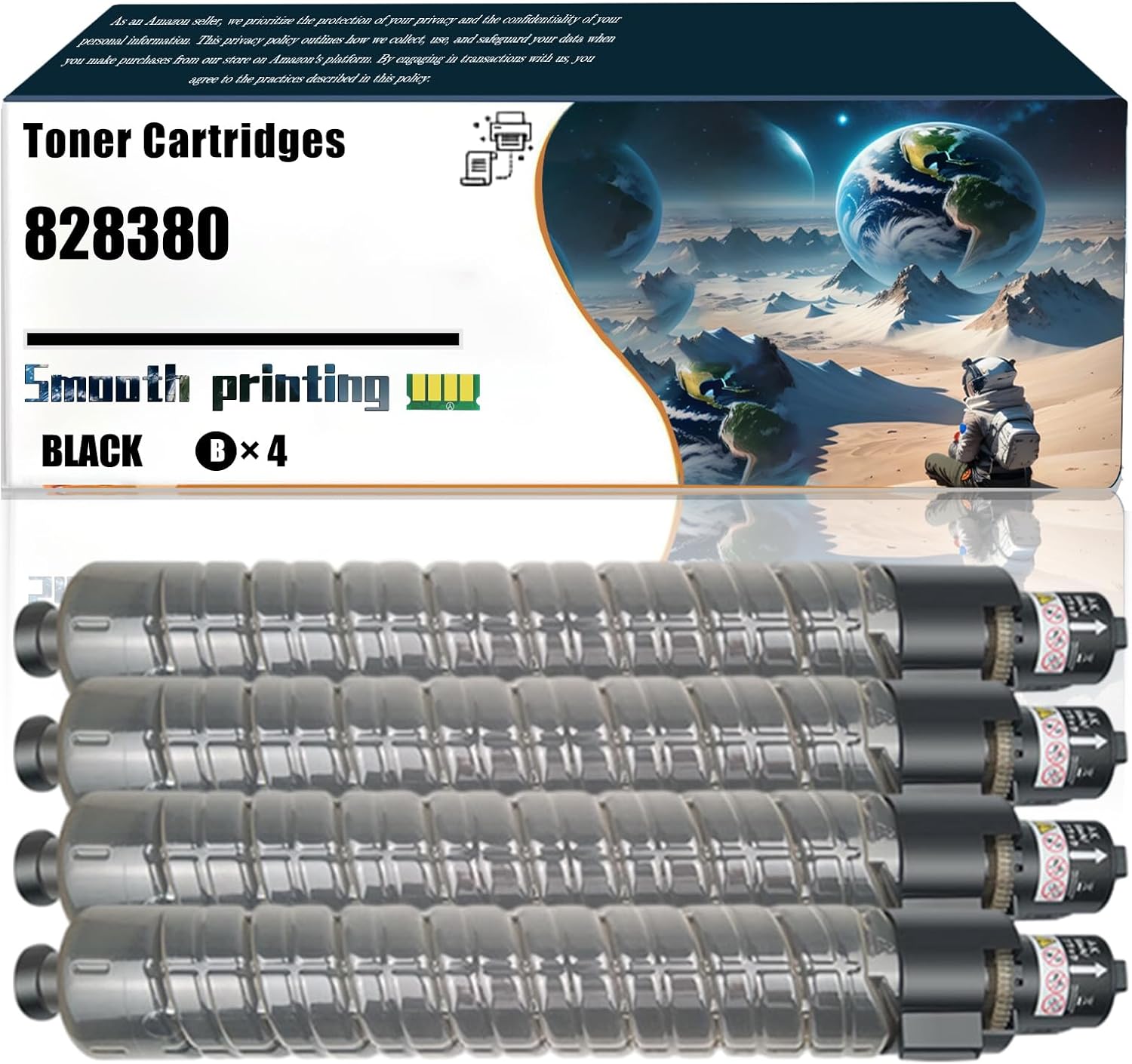 LSSF Replacement Parts Toner Cartridges 828380 Compatible with Ricoh Pro C9110 Printers, Contains Chip and Clear Printing (4 Pack Black)