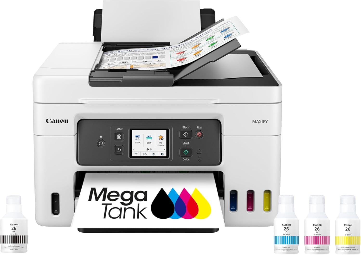 Canon Megatank GX4020 All-in-One Wireless Supertank Printer with Print, Copy, Scan and Fax | Auto Document Feeder | Mobile Printing | 2.7