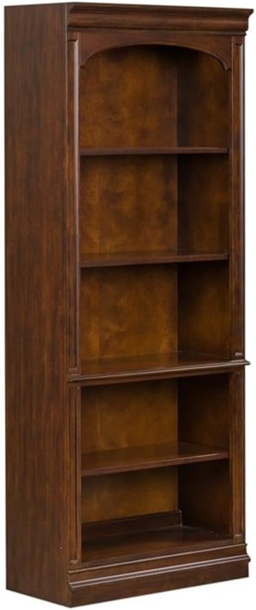 Liberty Furniture Industries Brayton Manor Jr Executive Open Bookcase, W30 x D15 x H76, Dark Brown