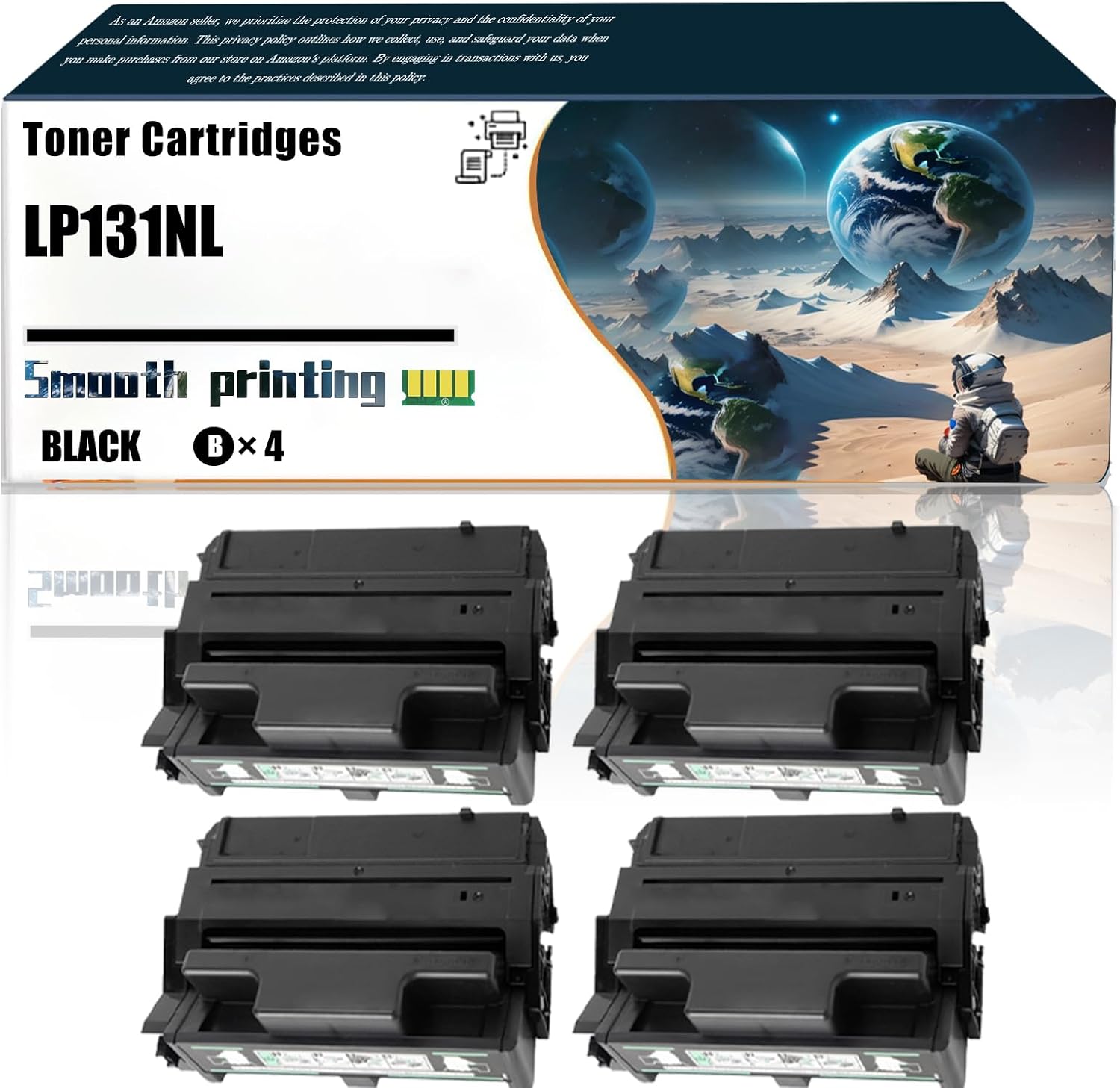 LSSF Replacement Parts Toner Cartridges LP131NL Compatible with Lanier LP131NL Printers, Contains Chip and Clear Printing (4 Pack Black)