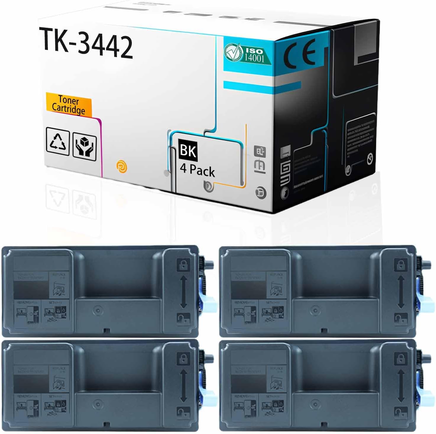 LSSF TK-3442 1T0C0T0US0 Toner Cartridge Compatible for Kyocera ECOSYS PA6000x MA6000ifx Printer, High Print Page Volume with Chip (Black 4Pack)