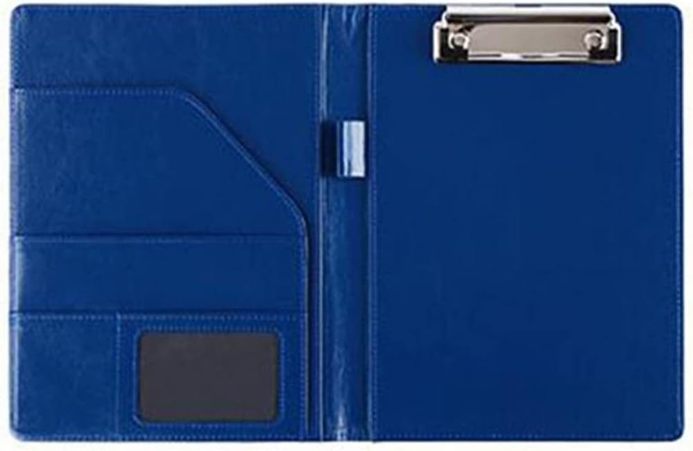 EWUROI A5 Clipboard Folder PU Leather Organizer Office Manager Clip Writing Pad Legal Paper Contract Flip