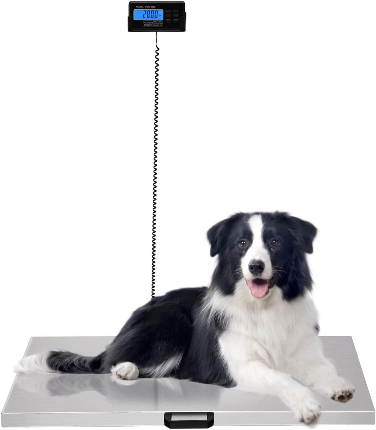 Postal Digital Scale with LCD Display, Stainless Steel Platform Heavy Duty Livestock Scale, 3 Weighing Modes, LCD Display Pet Dog Weighing Scale for Animal Livestock Industrial Warehouse Parcel