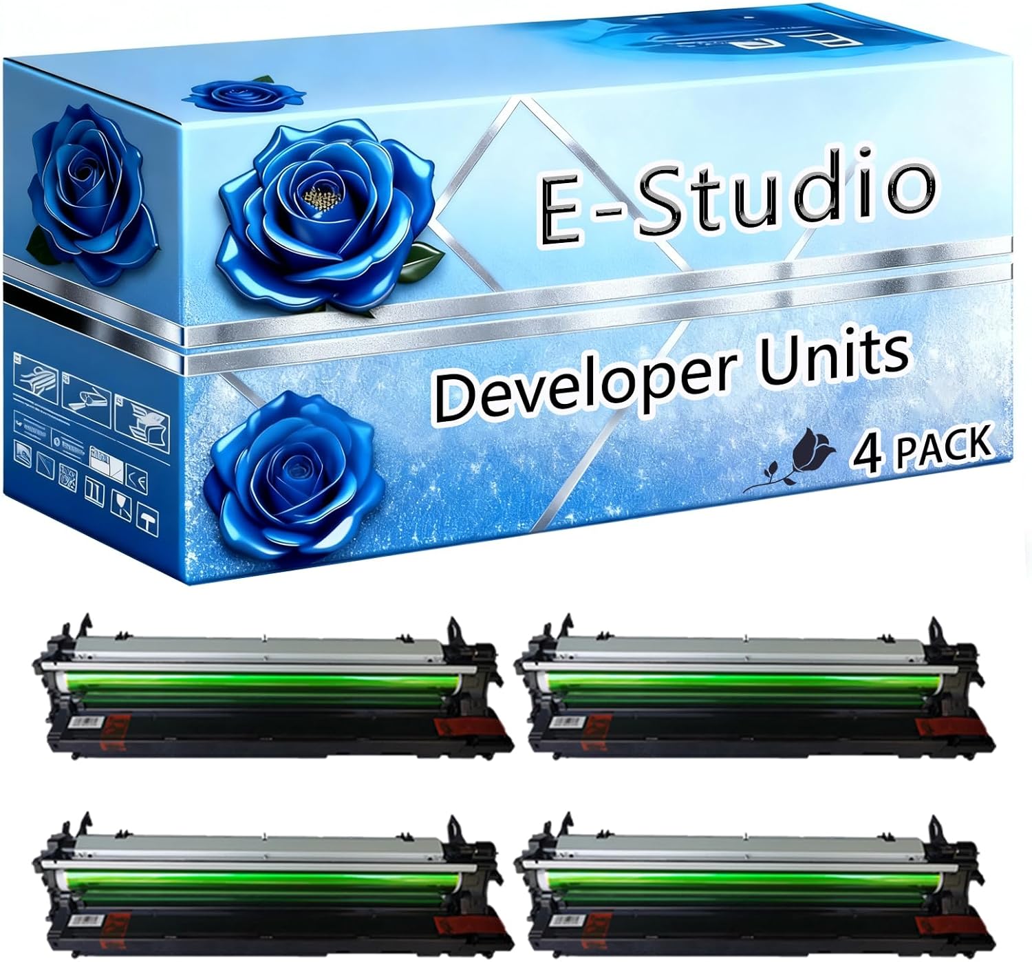 BIVOL Compatible Developer Units Replacement for Toshiba E-Studio 2303 High Yield 60000 Pages E-Studio 2303 2303A 2309A 2809A Printers (4 Pack Black)