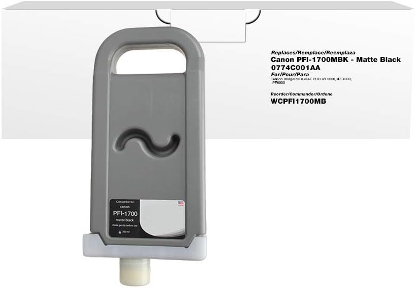 CIG Clover Replacement Ink Cartridge for Canon PFI-1700MBK 0774C001AA | Matte Black