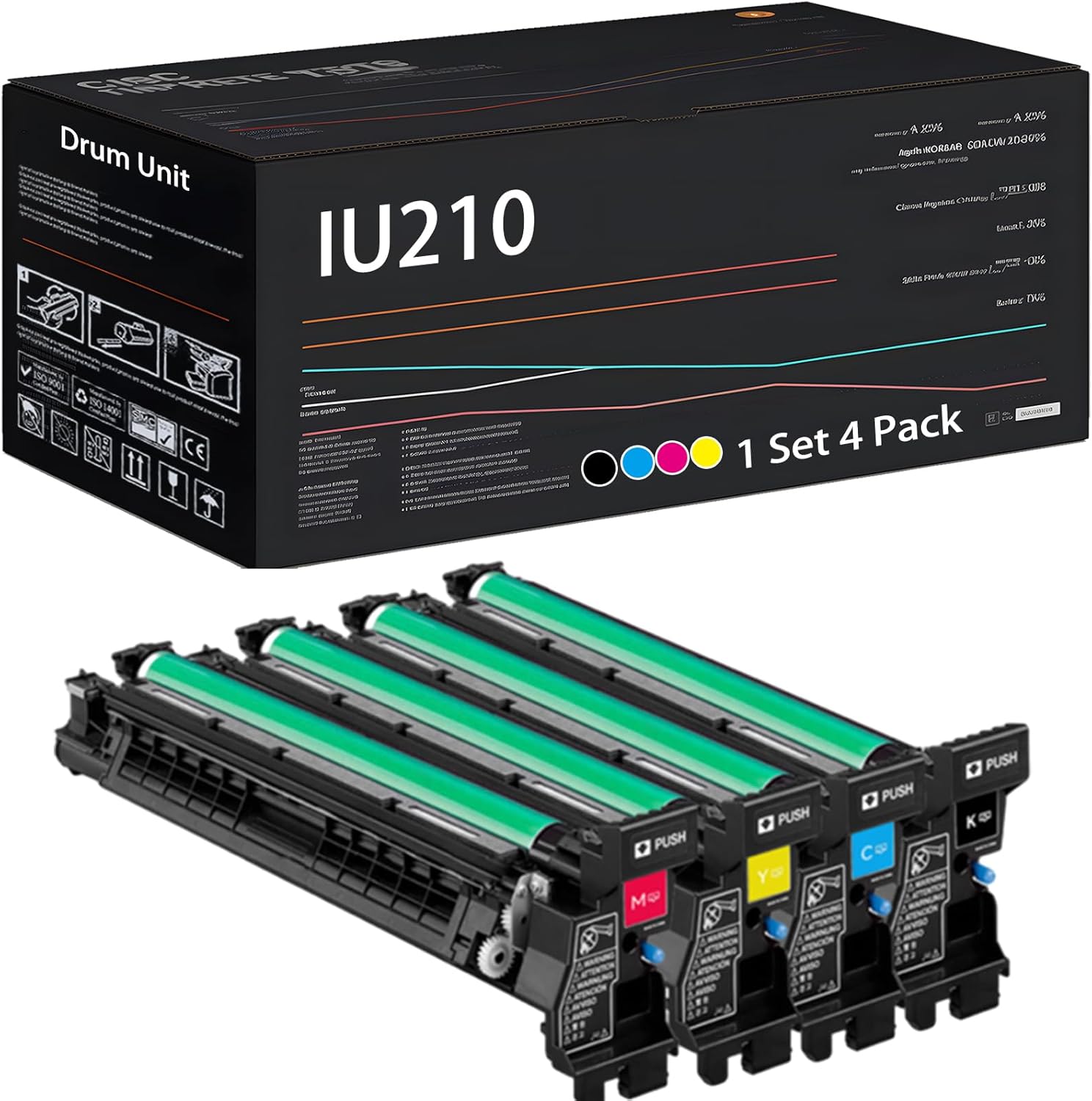 UVUMB IU210 Drum Unit Compatible for Konica Minolta Bizhub C240 C250 250P C252 C252P C300 C352 C352P C353 Printers, with Chip, High Yield 60000 Pages, High-Definition Printing (Multicolor)