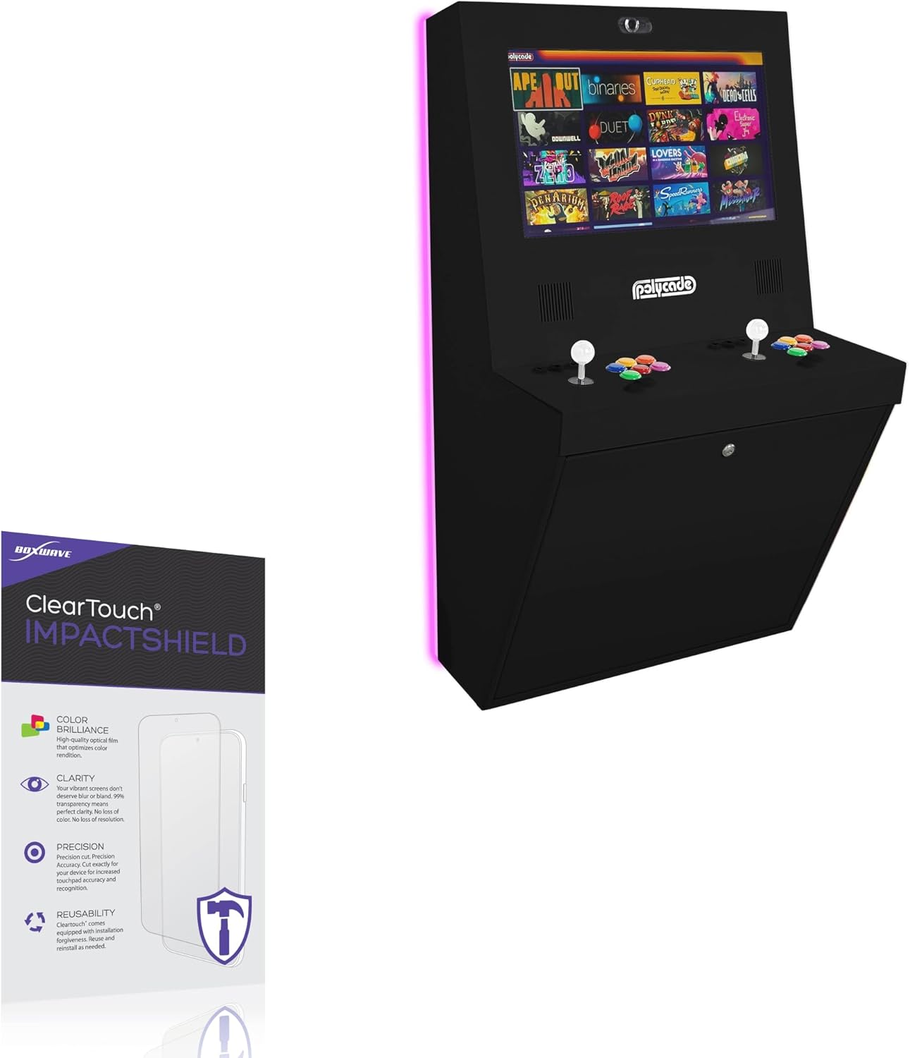 BoxWave Screen Protector Compatible with Polycade Sente: Black - ClearTouch ImpactShield (2-Pack), Impenetrable Screen Protector Flexible Film