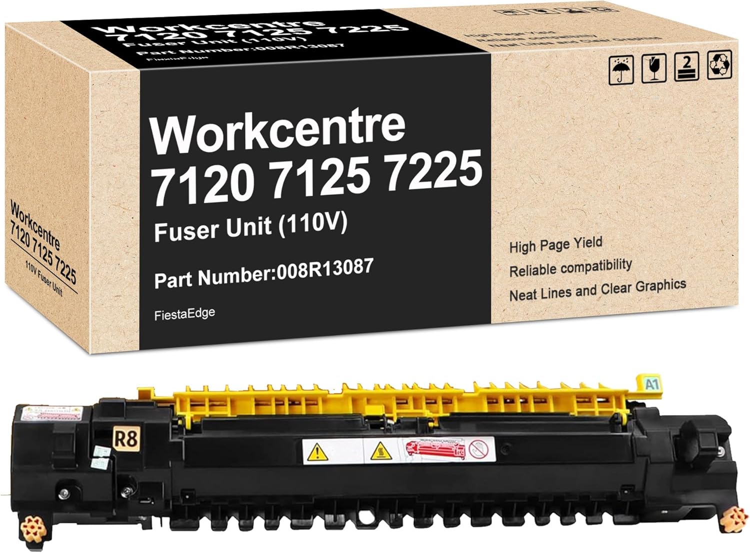 WorkCentre 7120 7125 7220 Fuser Unit (110V) 1-Pack Remanufactured 008R13087 Fuser Compatible for Xerox 008R13087 Fuser Works with WorkCentre 7120 7125 7220 7220i 7225 7225i Printer