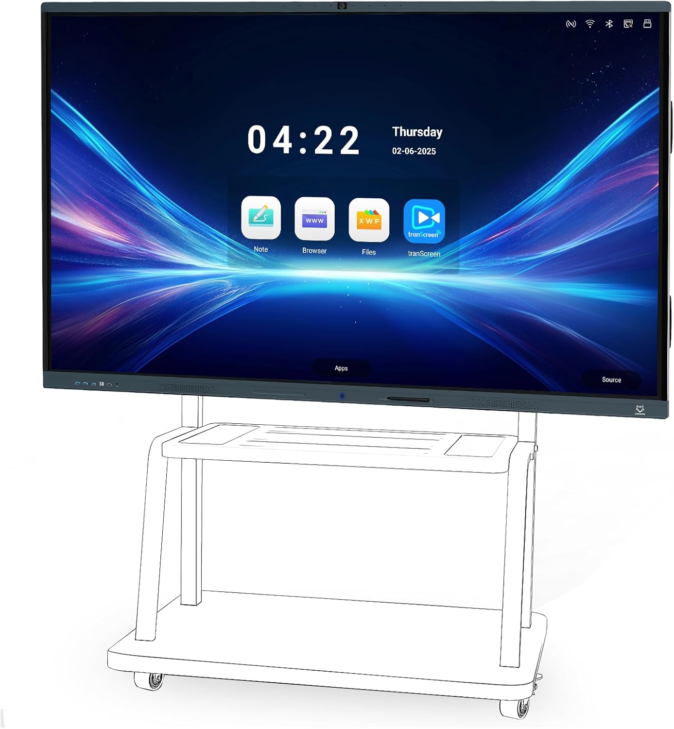 LINGHUFOX 86'' Smart Board, 4K Touch Screen Interactive Whiteboard Display, AI Camera with 8 Mics, Android 13.0 8+128G, All in One Smartboard for Classroom Office Home (Board+Wall Mount)