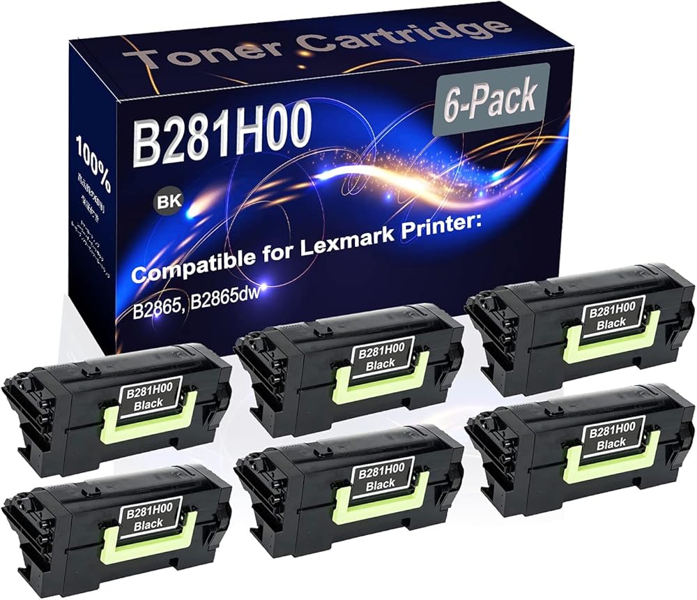 Kolasels 6-Pack (Black) Compatible B2865 B2865dw Laser Printer Cartridge (High Capacity) Replacement for B281H00 Printer Cartridge