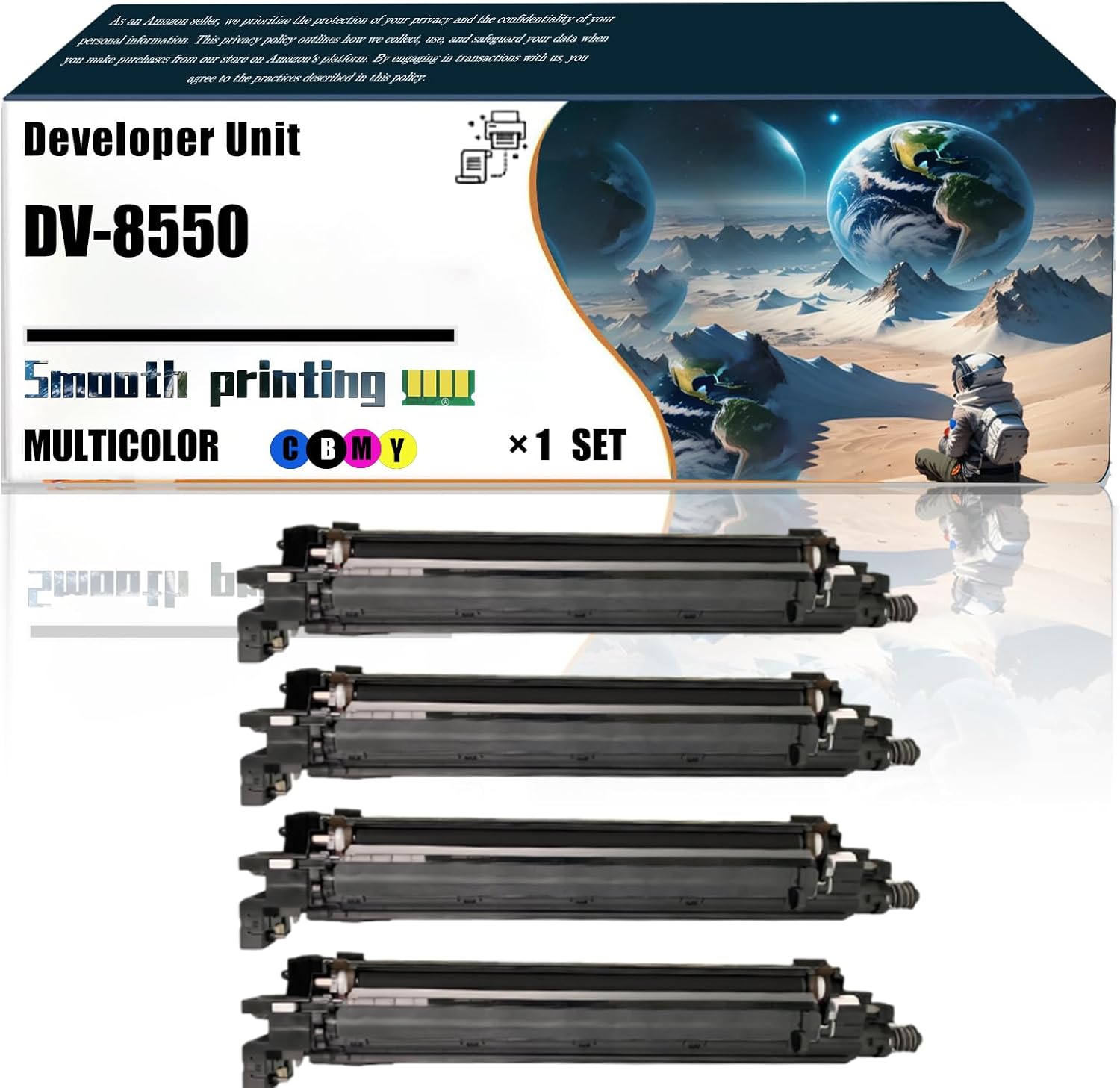 LSSF Replacement Parts Developer Unit DV-8550 Compatible with Kyocera TASKalfa 6002i 6003i 6052ci 6053ci Printers, Contains Chip and Clear Printing (4-Pack BK/C/M/Y)