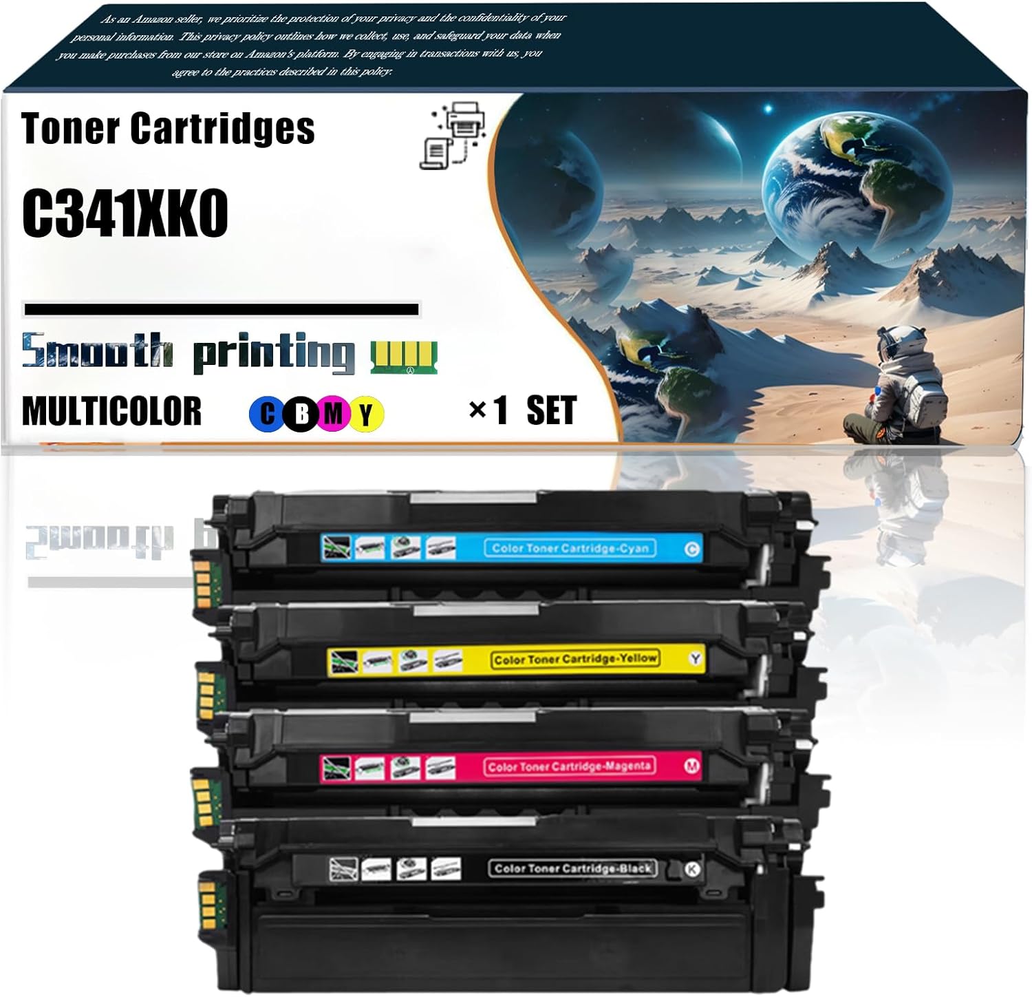 Replacement Parts Toner Cartridges C341XK0 Compatible with Lexmark C3426dw MC3426adw Printers, Contains Chip and Clear Printing (4-Pack BK/C/M/Y)