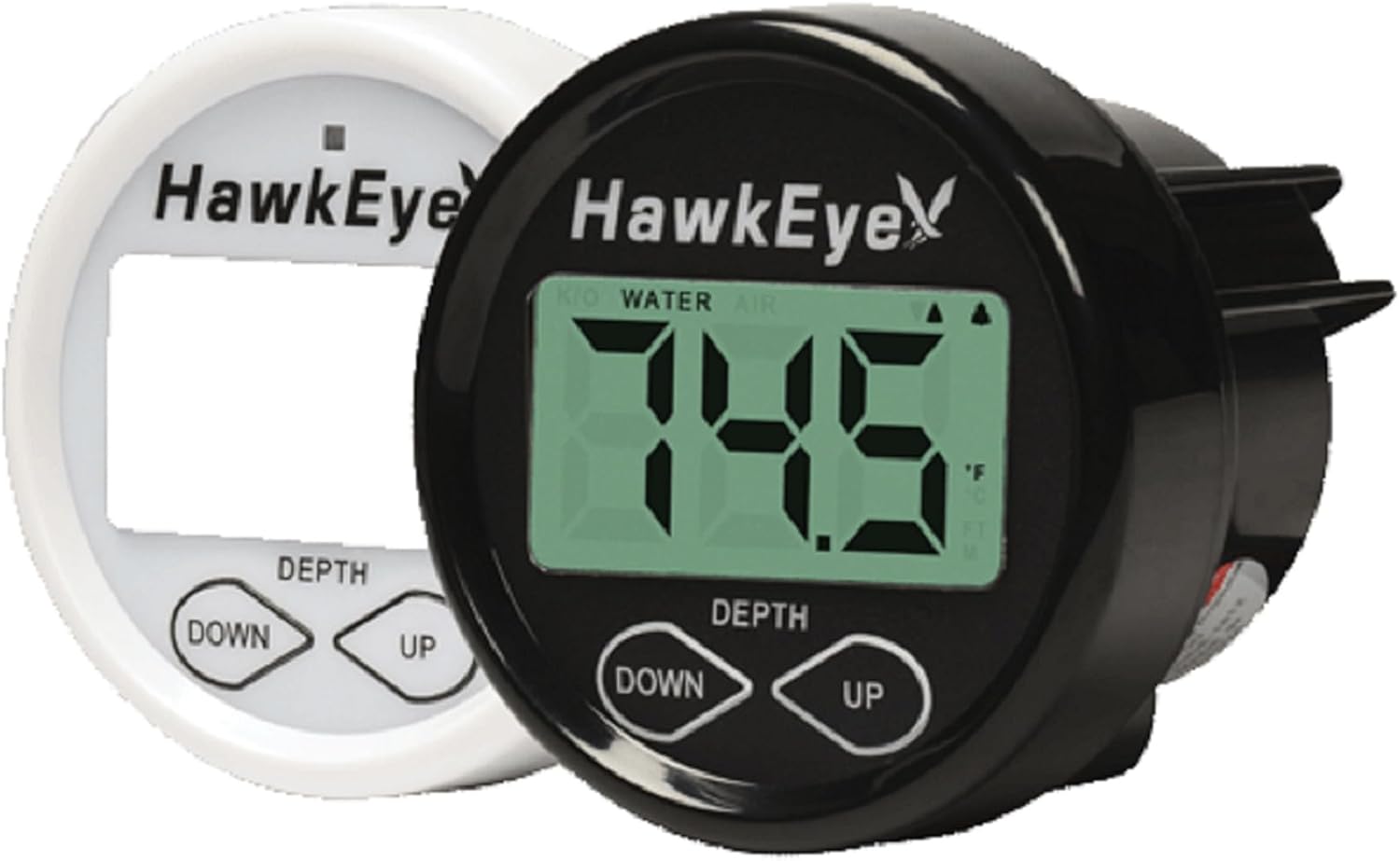 HawkEye DT2BX-TM In-Dash Depth Sounder with Air and Water Temperature (Includes Airmar Transom Mount Transducer)