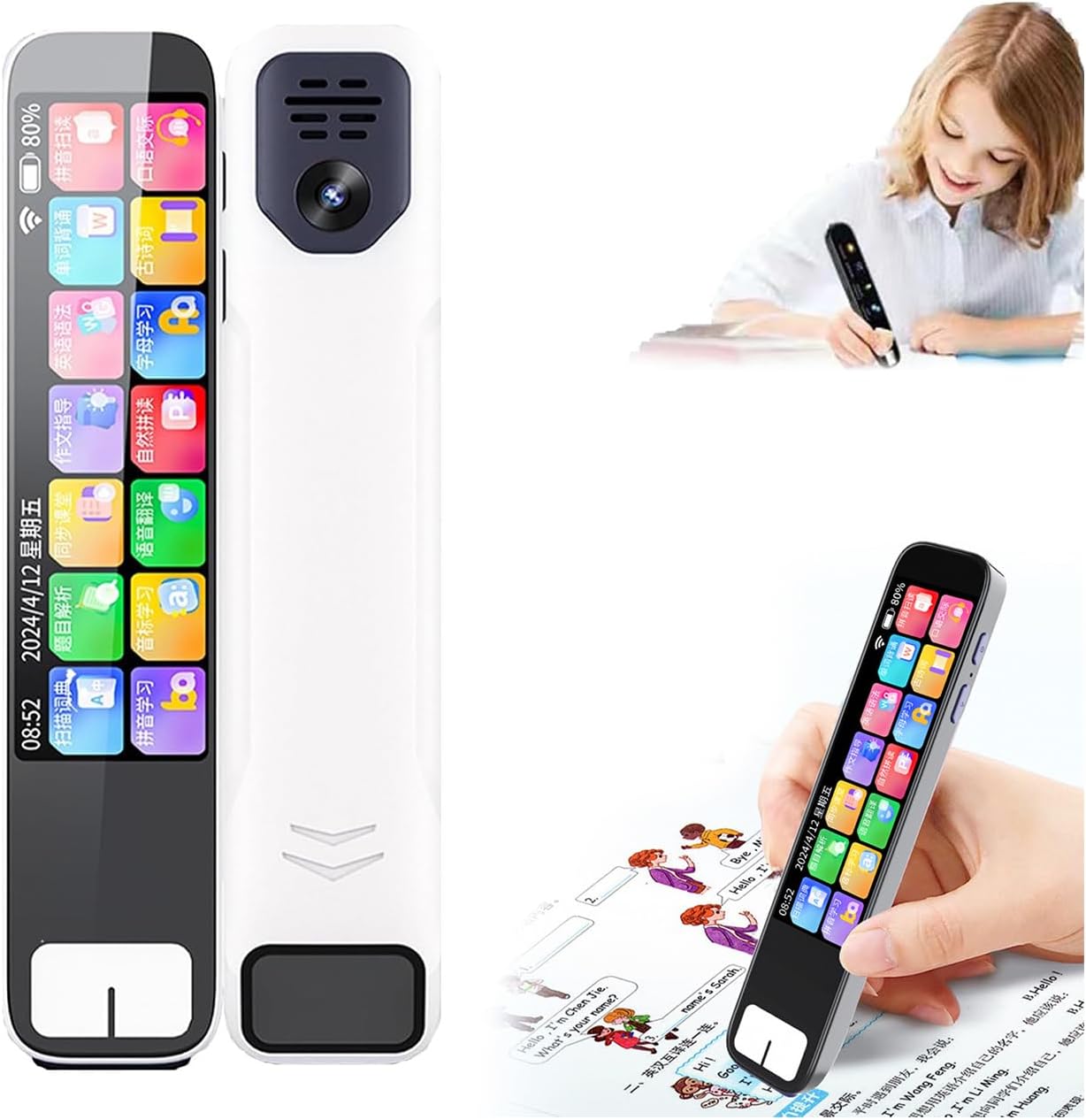 Scan Sense Pen, Scan Sense Pen Math, Smart Pen, Language Translator Device Scanner Pen, Instant AI Answers for Math, History & More Offline Translation