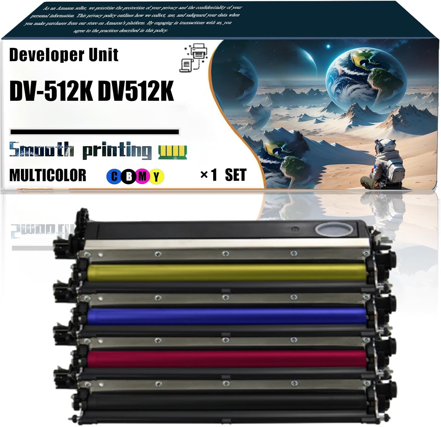 LSSF Replacement Parts Developer Unit DV-512K DV512K A2XN03D Compatible with Konica Minolta Bizhub 224e 284e 364e 454e 554e Printers, Contains Chip and Clear Printing (4-Pack BK/C/M/Y)