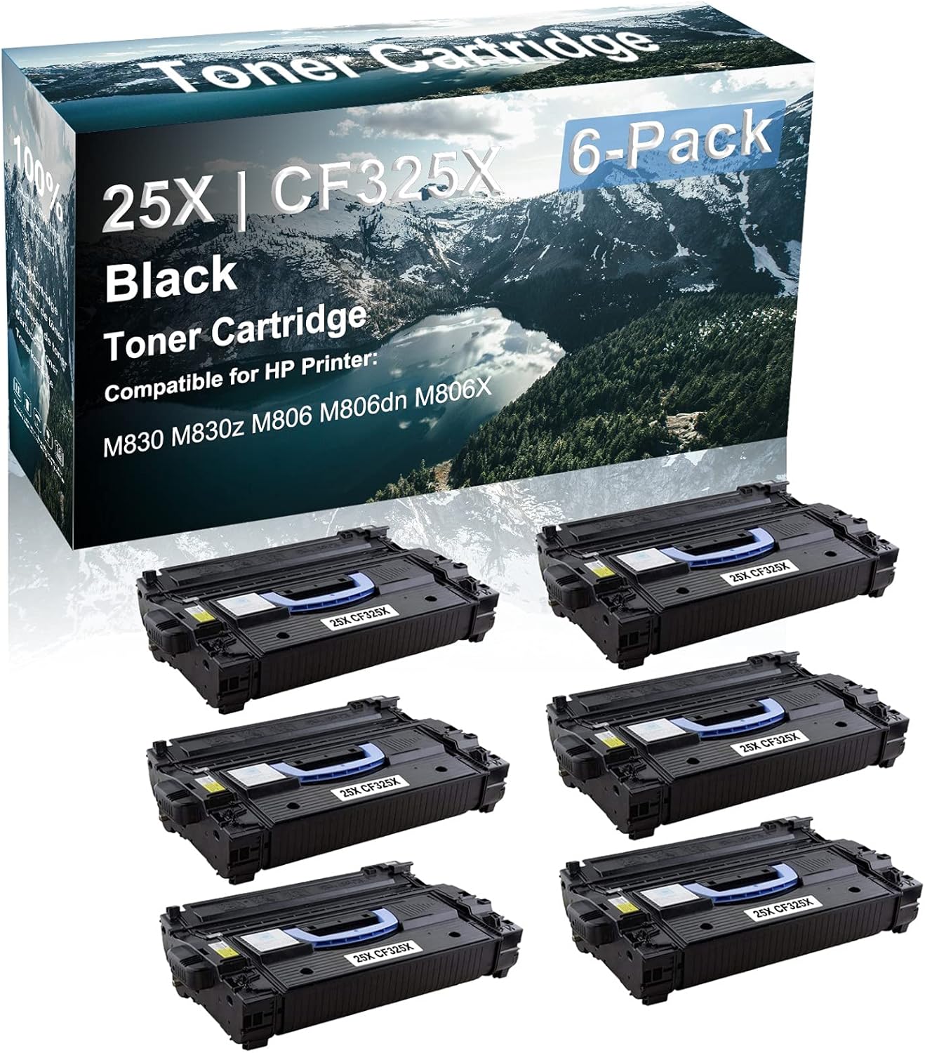 Credibility Store 6 Pack Compatible High Yield Black 25X | CF325X Imaging Toner Cartridge use for M830 M830z M806 M806dn M806X Printer