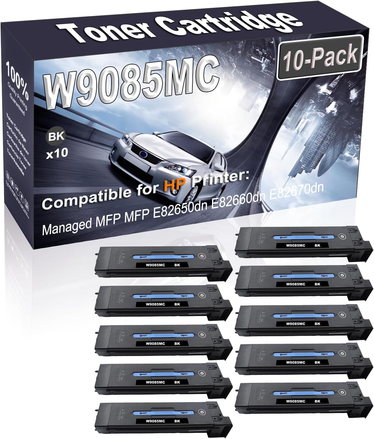 Kolasels 10-Pack (Black) Compatible Managed MFP MFP E82650dn E82660dn E82670dn Laser Printer Cartridge (High Capacity) Replacement for W9085MC Printer Cartridge