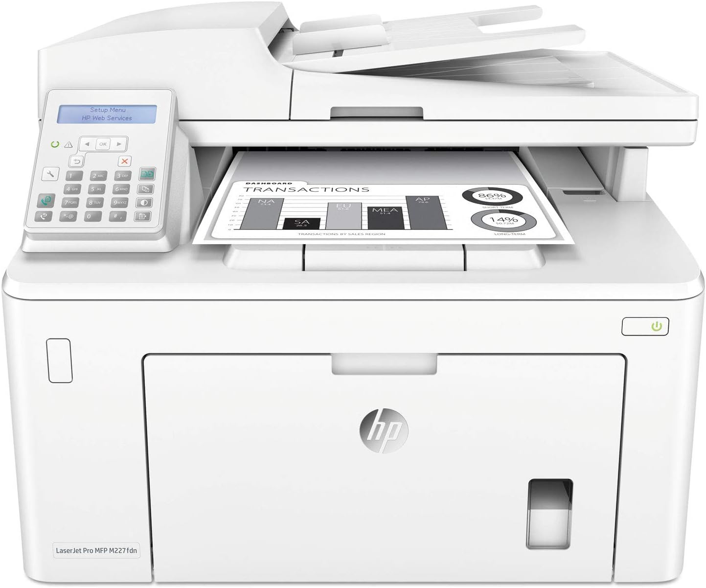 HP Laserjet Pro MFP M227fdn Monochrome All-in-One Printer with Built-in Ethernet & 2-Sided Printing, (G3Q79A)
