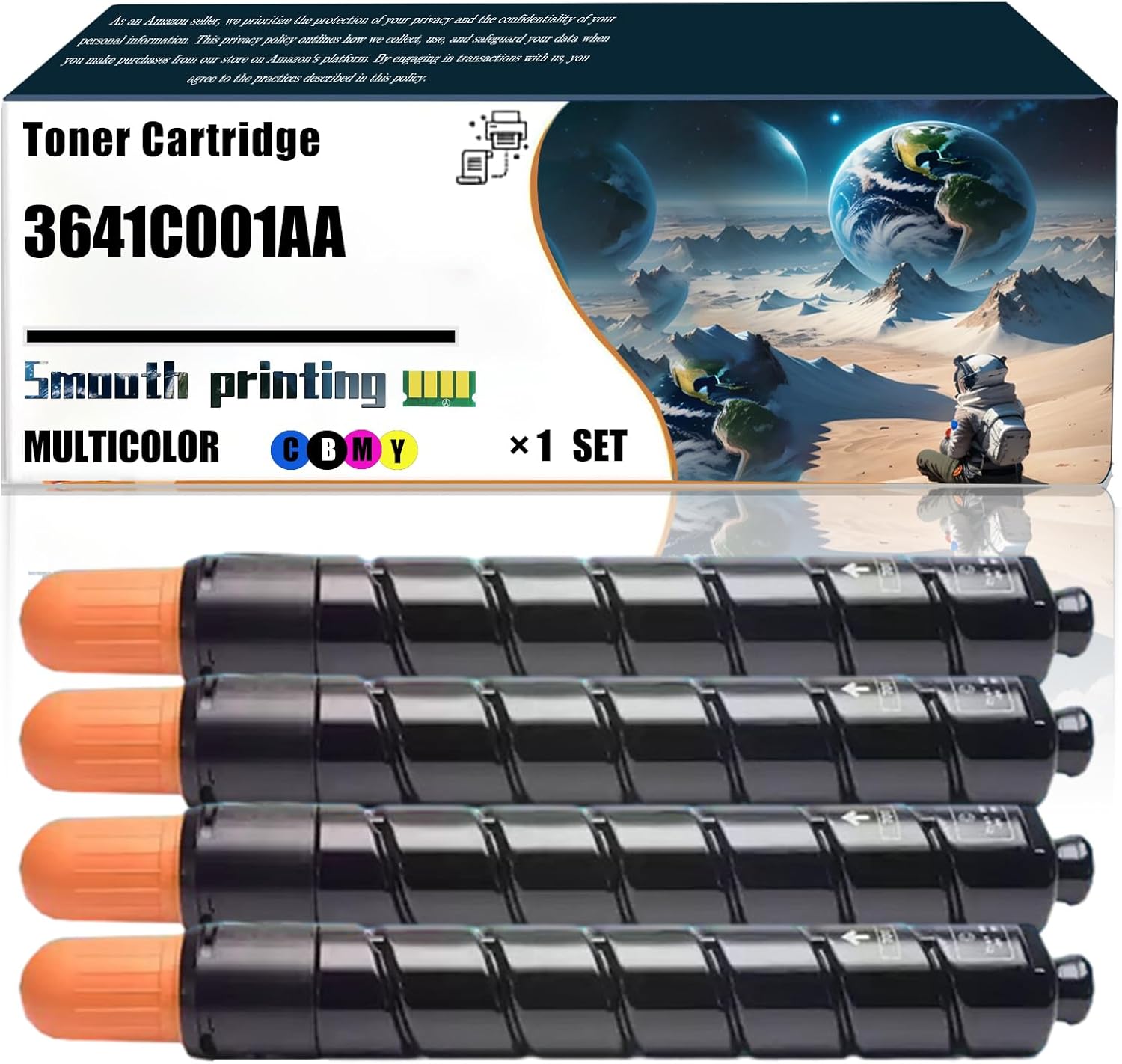 Replacement Parts Toner Cartridge 3641C001AA 3642C001AA 3643C001AA 3644C001AA Compatible with Canon imagePRESS Lite C165 C170 C265 C270 Printers, Contains Chip and Clear Printing (4-Pack BK/C/M/Y)